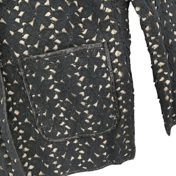 Yoana Baraschi Crochet Lace Structured Jacket Blazer Size 6 Lined 3/4 Sleeve - Picture 4 of 13